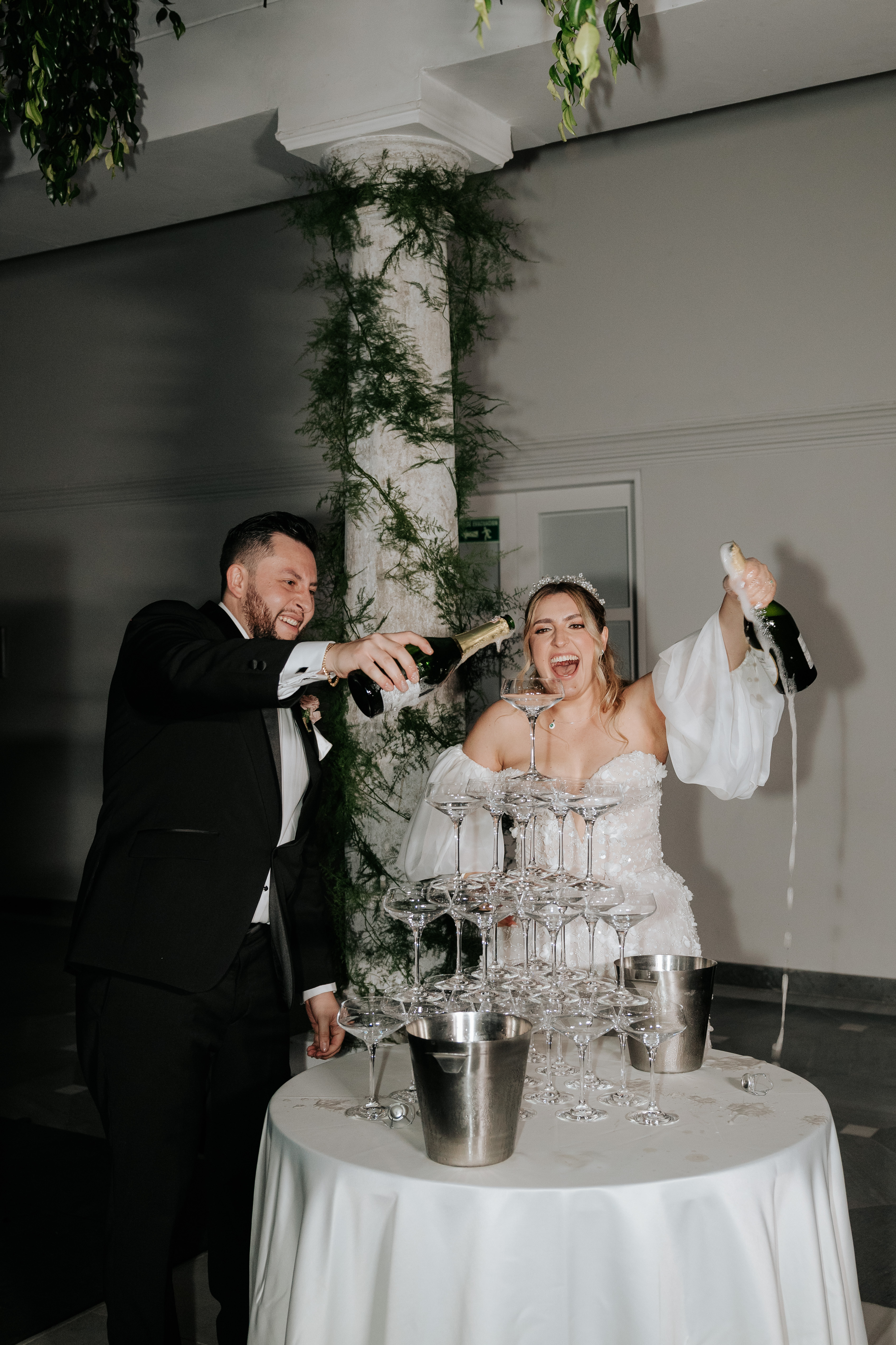 Iluminación mágica en la recepción